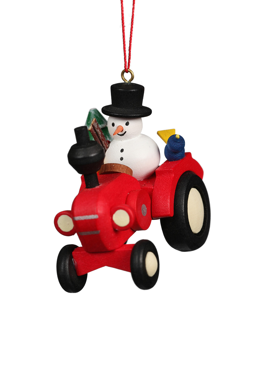 Baumbehang Traktor mit Schneemann