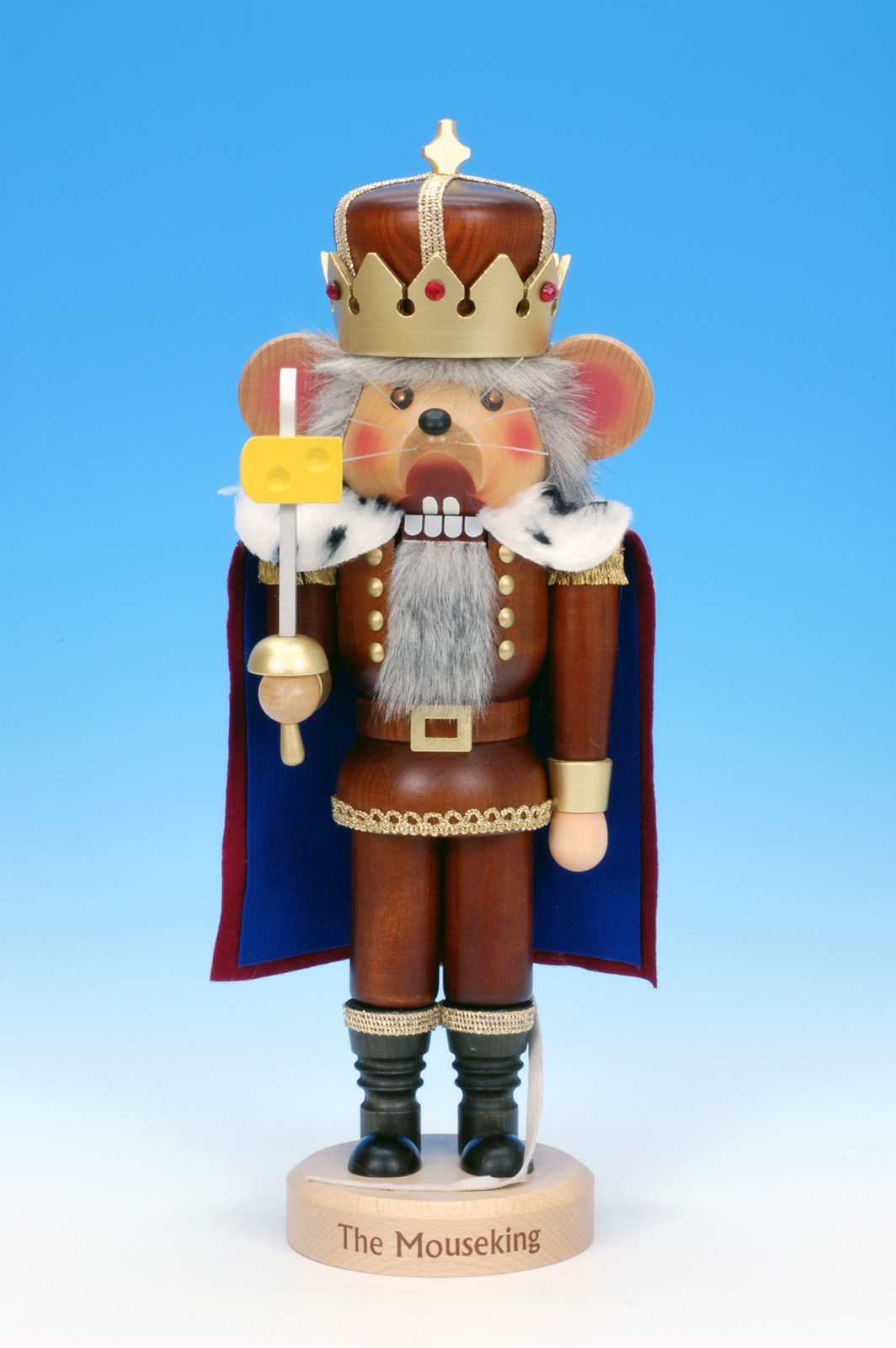 Mäusekönig Holzfigur 30cm - Weihnachtsdekoration Für Regal & Tisch
