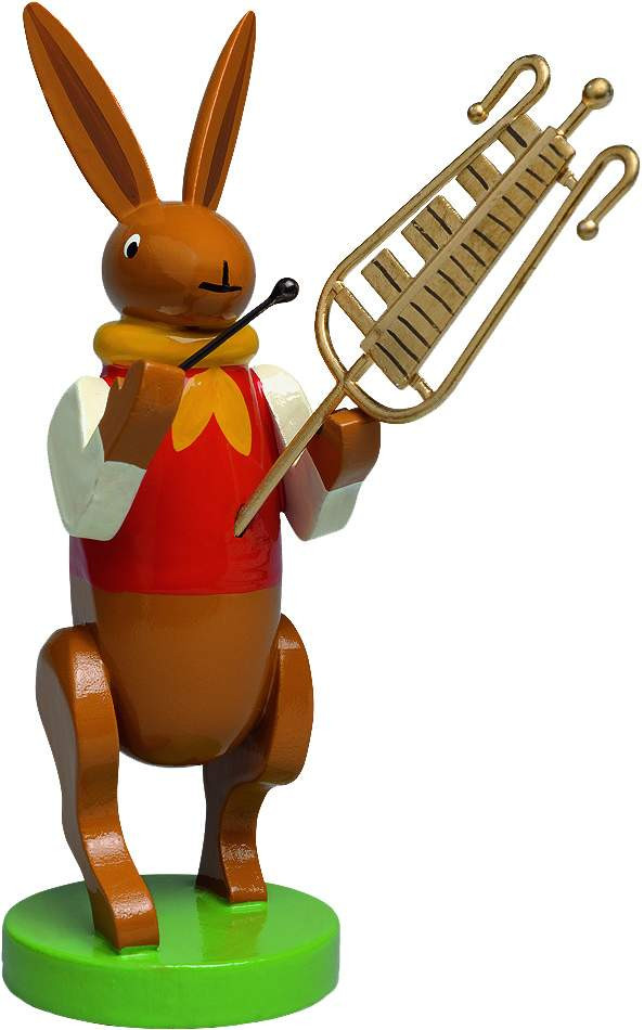 Hasenmusikant mit Harfe