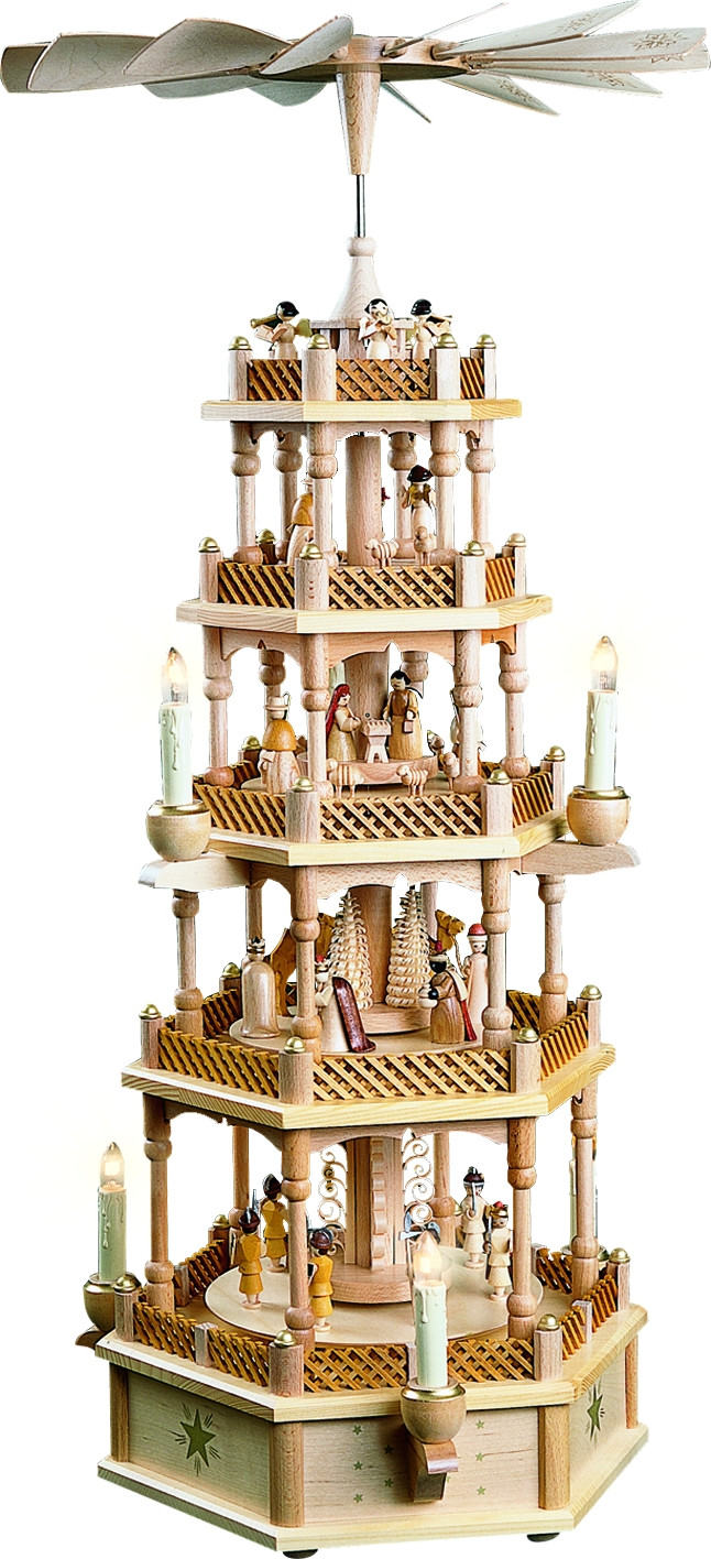 Pyramide Christi Geburt 4stöckig, elektrisch ♦ Elektrische Pyramiden ♦