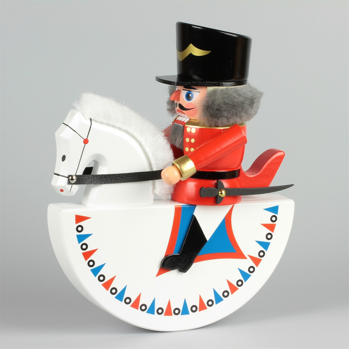 Nussknacker Olbernhauer Reiterlein Husar rot, 19 cm - Erzgebirgskunst Drechsel