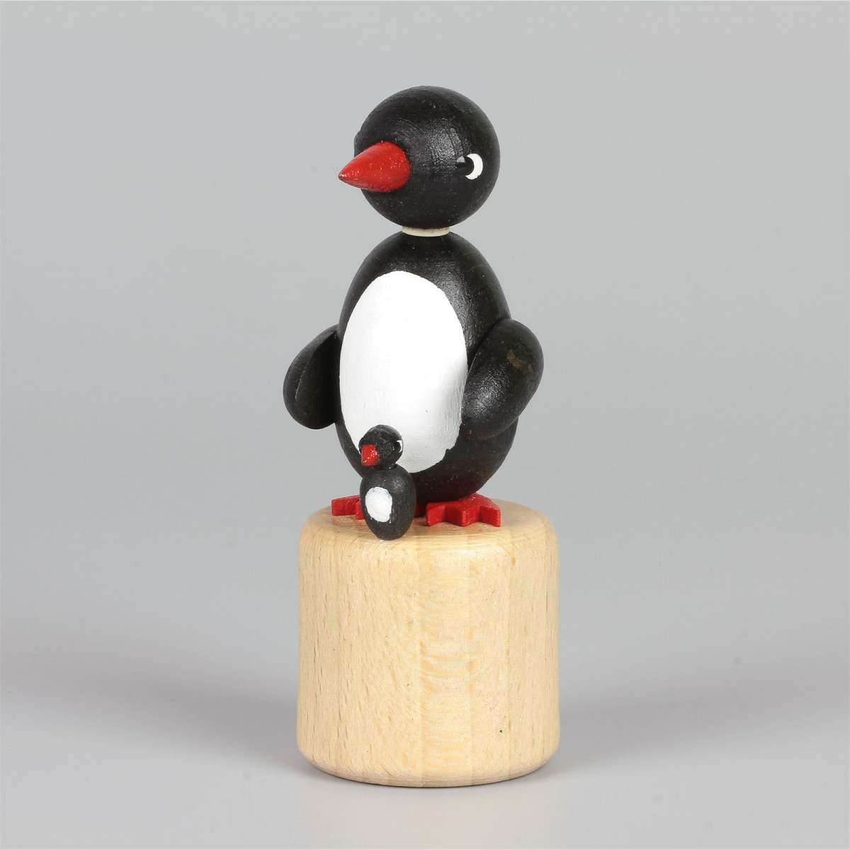 WACKELTIER Pinguin NEU Push Puppet Erzgebirge Drückefigur Wackelfigur Tiere Eis 