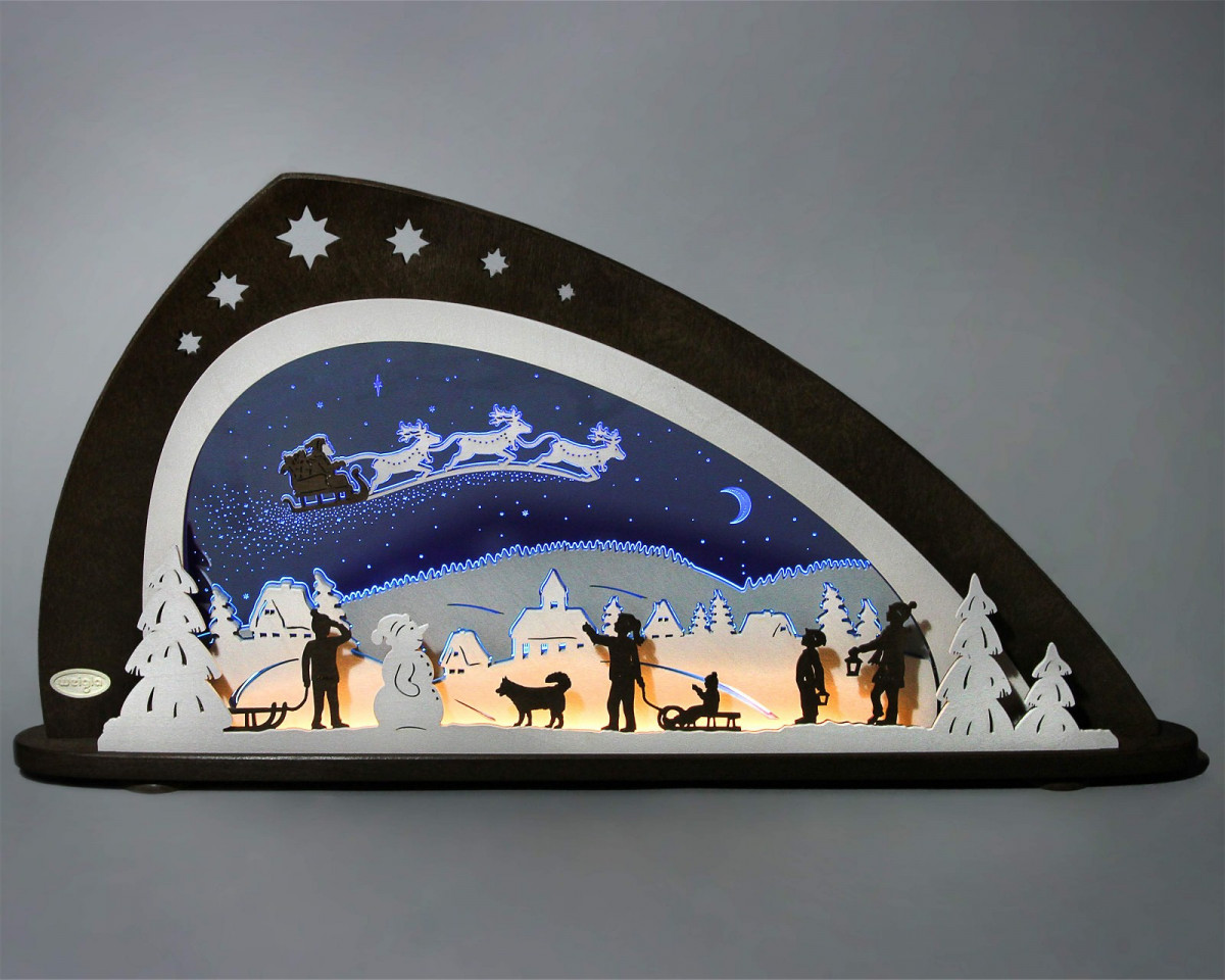 LED Schwibbogen 'Santa Claus' - Erzgebirgskunst Drechsel