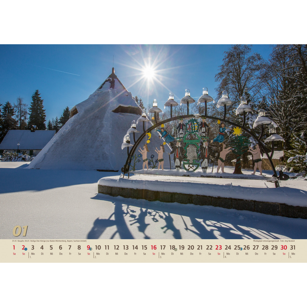 Schnee Weihnachten 2022 Sachsen Kalender 2022 Glanzlichter Sachsen Erzgebirgskunst Drechsel
