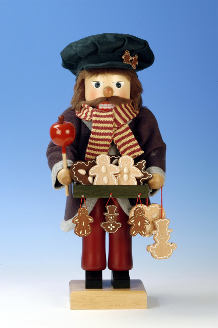 Lebkuchenverkäufer im altdeutschen Stil, aus bemaltem Holz