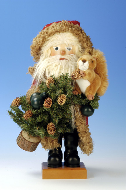 Nussknacker Weihnachtsmann mit Eichhörnchen