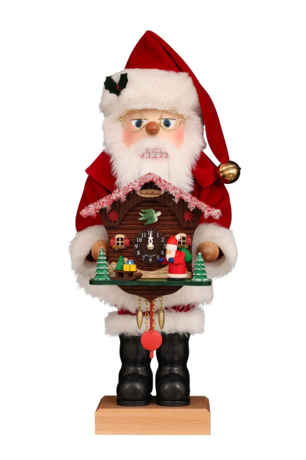 Nussknacker Weihnachtsmann mit Kuckucksuhr