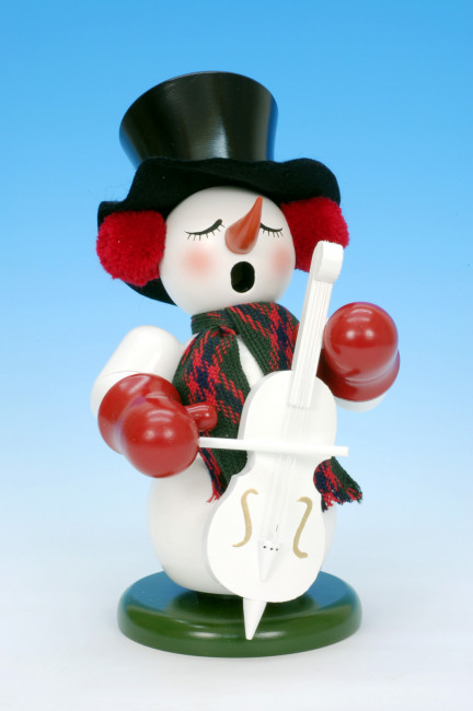 Räuchermann Schneemann mit Bass