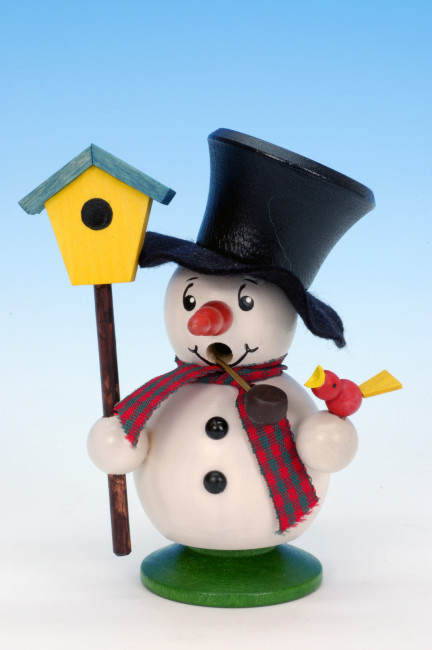 Räuchermännchen Schneebub mit Vogelhaus