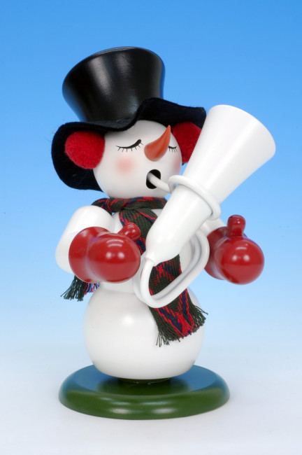 Räuchermännchen Schneemann mit Tuba