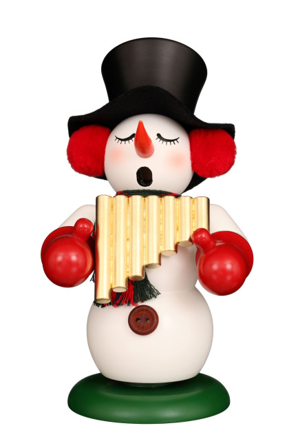 Räuchermännchen Schneemann mit Panflöte