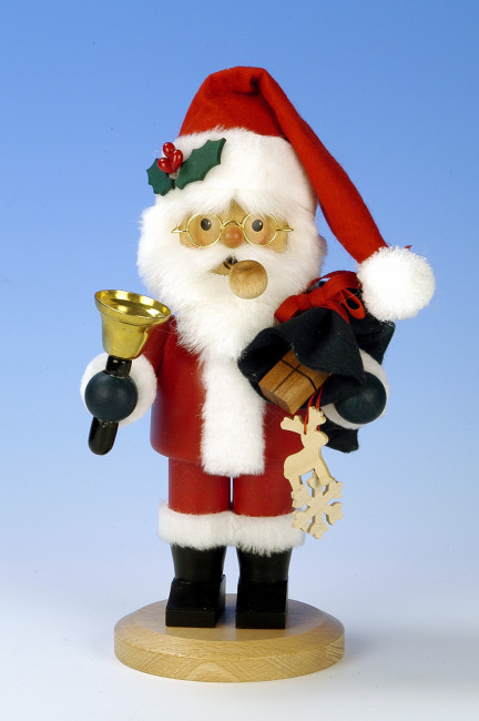 Räuchermännchen Santa mit Glocke rot
