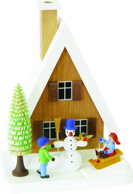 Rauchhaus mit Schneemann