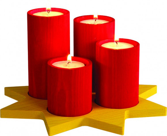 Teelicht-Kerzenhalter Adventskranz auf Stern