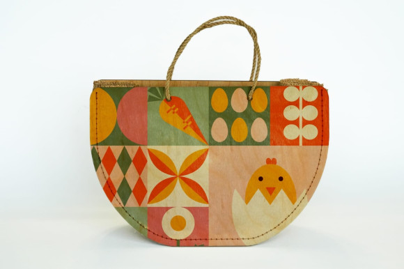 Holztasche Tragetasche Ostermotiv modern