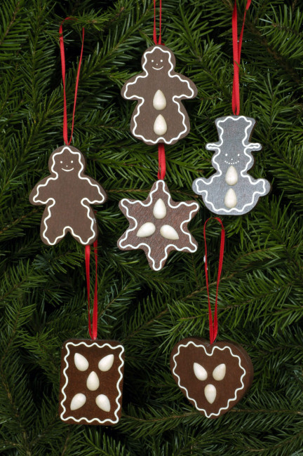 Baumbehang Lebkuchen braun, 6-teilig