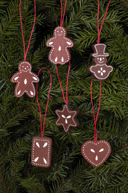 Baumbehang Minilebkuchen braun, 6-teilig