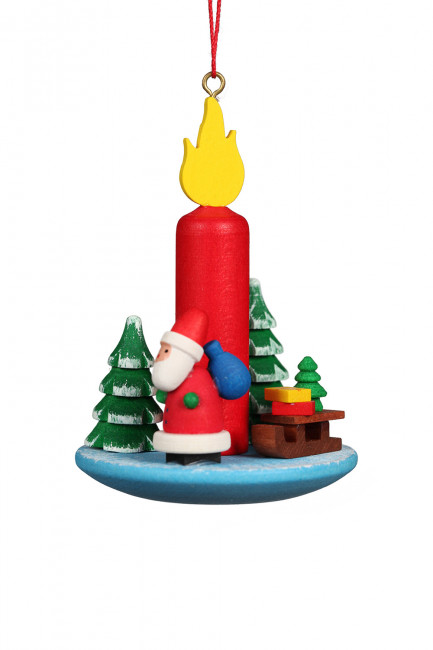 Baumbehang Kerze mit Weihnachtsmann