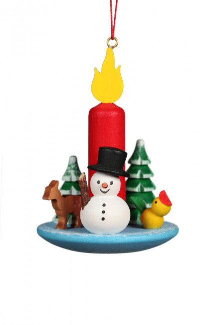 Baumbehang Kerze mit Schneemann
