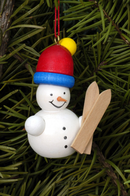 Baumbehang Schneemann mit Skimütze