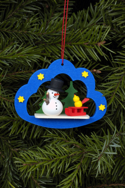 Baumbehang Schneemann in Wolke