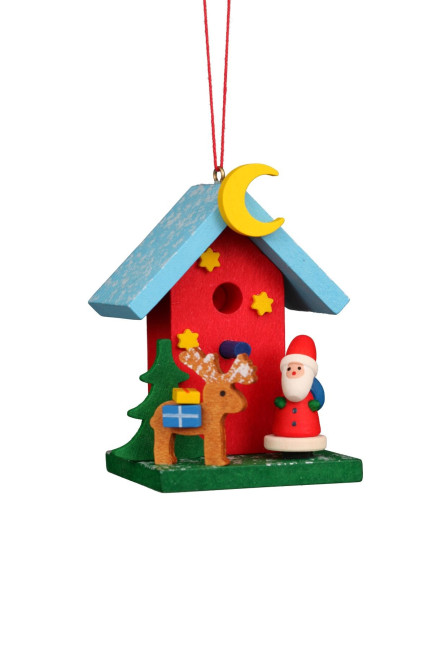 Baumbehang Vogelhaus mit Weihnachtsmann