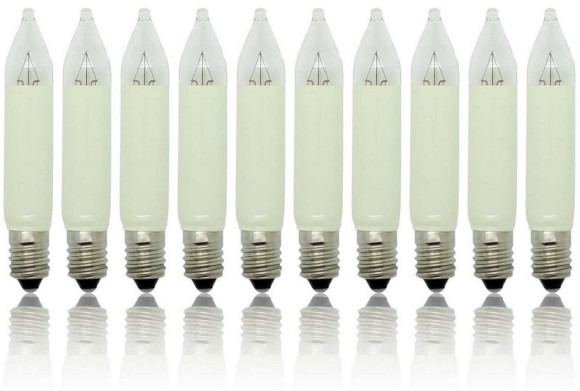 10 Stück Kleinschaftkerzen 34 Volt / 3 Watt