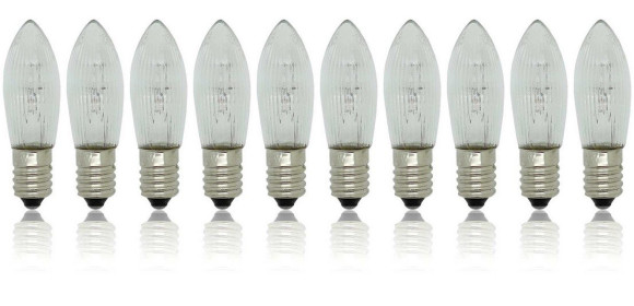 10 Stück Riffelkerzen 34 Volt / 3 Watt