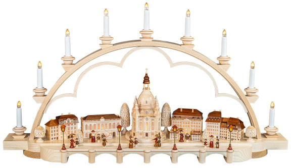 Müller Schwibbogen Alt Dresden groß, natur 