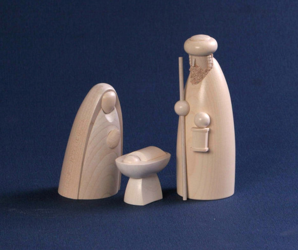 Heilige Familie 3-teilig weiß lasiert