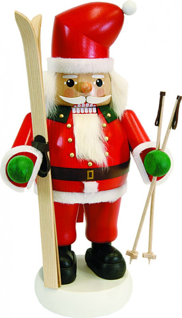 Nussknacker Santa mit Skiern, groß