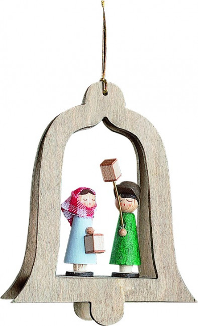 Baumbehang Glocke mit Mettenkindern
