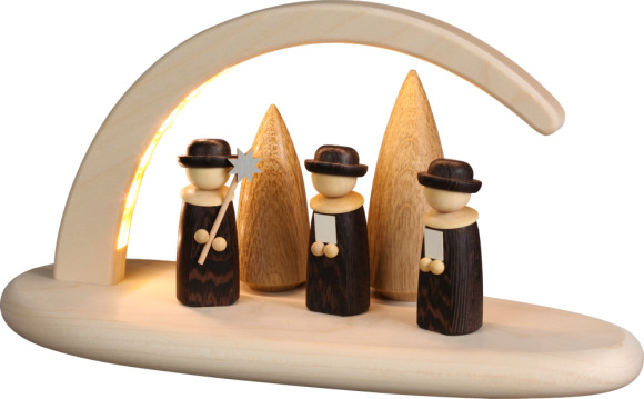 LED-Leuchterbogen mit Weihnachtssänger Kurrende, natur - Auslaufartikel