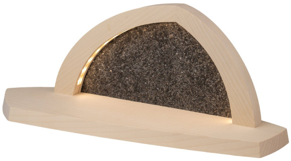 Seiffener Volkskunst LED-Gesteinsbogen Breite 37 cm, natur, leer ohne Bestückung zum Selbstbestücken USB-C 