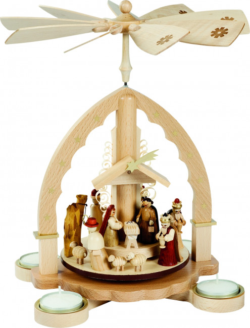 Teelichtpyramide Motiv Christi Geburt