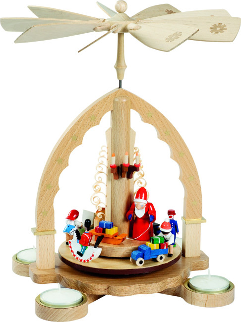 Teelichtpyramide Weihnachtsbescherung