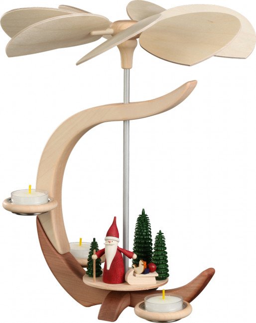 Tischpyramide Weihnachtswichtel mit Schlitten, C-Form