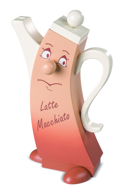 Moderne Räucherfigur Kanne Latte Macciato