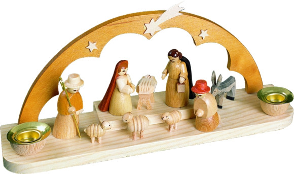Kerzenhalter mit Christi Geburt - Auslaufartikel