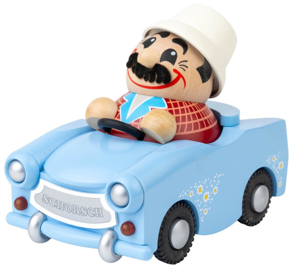 Kugelräuchermännchen mit Trabant "Udo im Trabi" Jahresfigur 2026