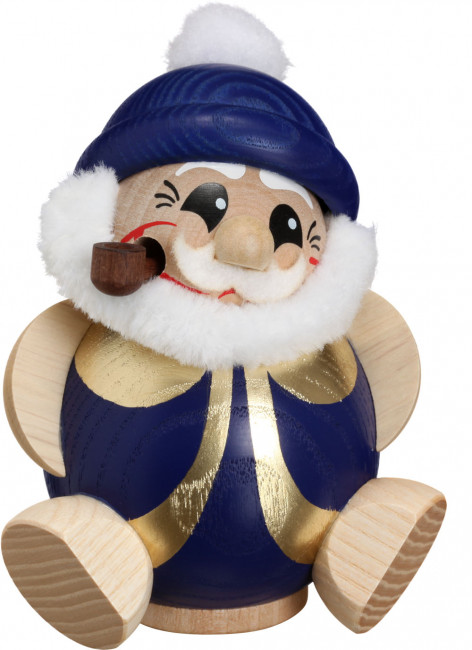 Kugelräucherfigur Nikolaus blau gold