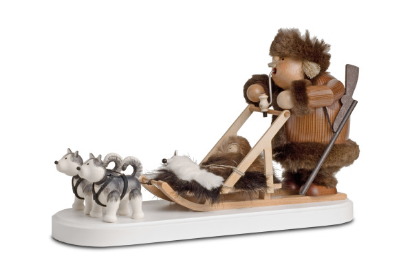KWO Räuchermännchen Eskimo mit Hundeschlitten 