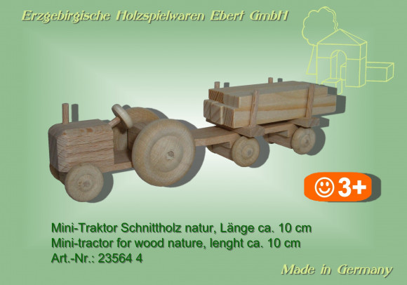 Mini-Traktor Schnittholz natur