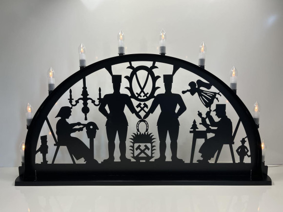 LED Metall Außenschwibbogen Erzgebirge/Schwarzenberger 2,00 x 1,00 Meter