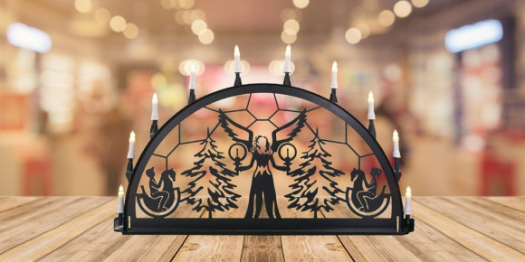 LED Metall Außenschwibbogen Lichterengel 1,00 x 0,50 Meter