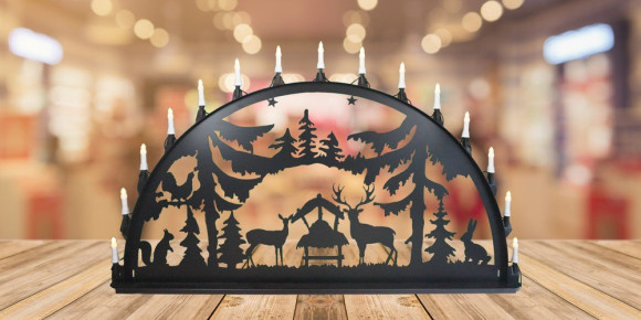 LED Metall Außenschwibbogen Futterkrippe 1,50 x 0,75 Meter