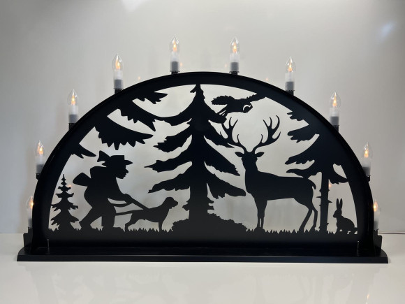 LED Metall Außenschwibbogen Jäger 2,00 x 1,00 Meter