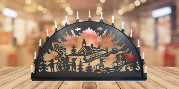 LED Metall Außenschwibbogen Kinder 1,50 x 0,75 Meter