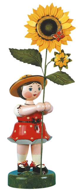 Blumenmädchen mit Sonnenblume Großfigur rot/weiß