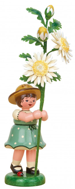 Blumenkind Mädchen mit Edelweißmargerite, 17 cm